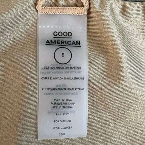 Good American Reversible Good Waist Cheeky Bottom 8 5XL High Shine Sage Gold NWT - Picture 6 of 13